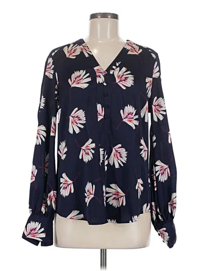 Pre-owned Express Long Sleeve Blouse In Blue