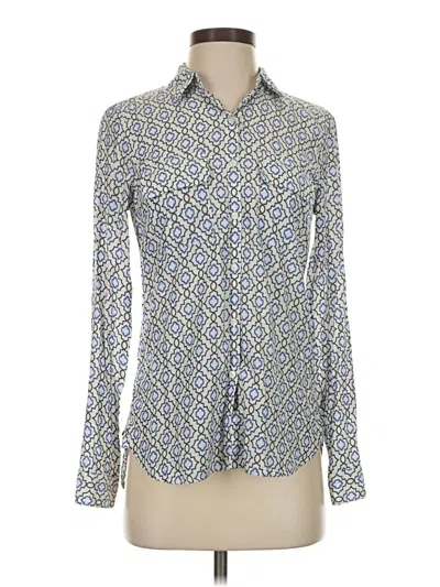 Pre-owned Express Long Sleeve Blouse In Blue