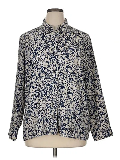 Pre-owned Express Long Sleeve Blouse In Blue