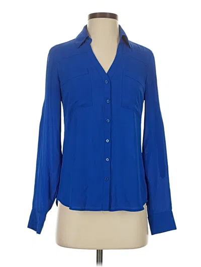 Pre-owned Express Long Sleeve Blouse In Blue