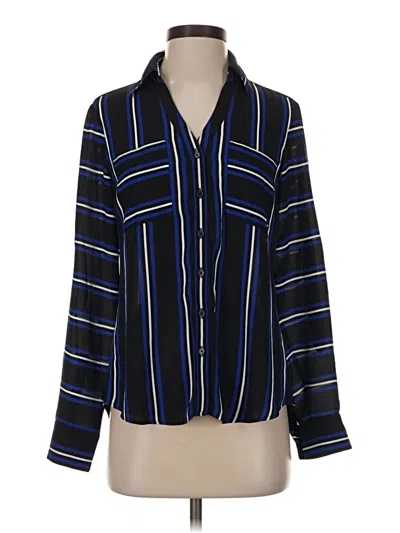 Pre-owned Express Long Sleeve Blouse In Blue