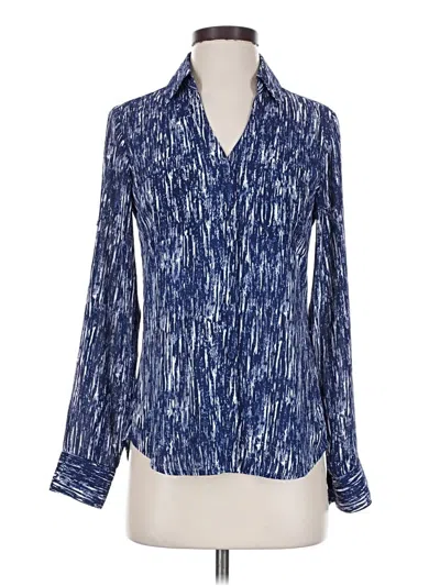 Pre-owned Express Long Sleeve Blouse In Blue