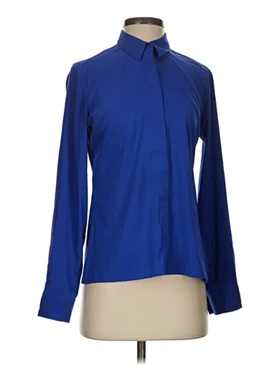 Pre-owned Express Long Sleeve Blouse In Blue
