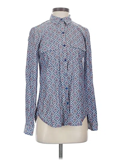 Pre-owned Express Long Sleeve Blouse In Blue