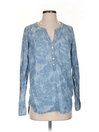 Pre-owned Express Long Sleeve Blouse In Blue