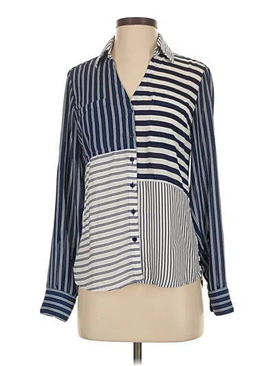 Pre-owned Express Long Sleeve Blouse In Blue