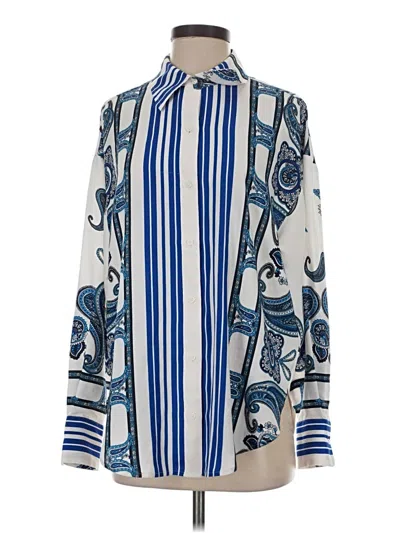 Pre-owned Express Long Sleeve Blouse In Blue