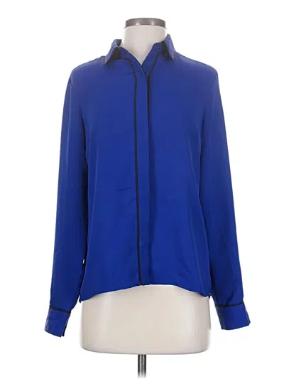 Pre-owned Express Long Sleeve Blouse In Blue