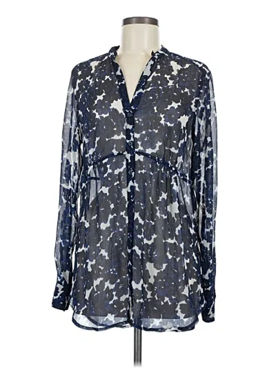 Pre-owned Express Long Sleeve Blouse In Blue