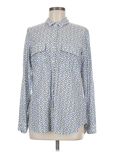 Pre-owned Express Long Sleeve Blouse In Blue
