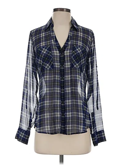 Pre-owned Express Long Sleeve Blouse In Blue