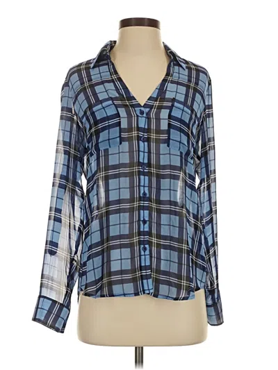 Pre-owned Express Long Sleeve Blouse In Blue