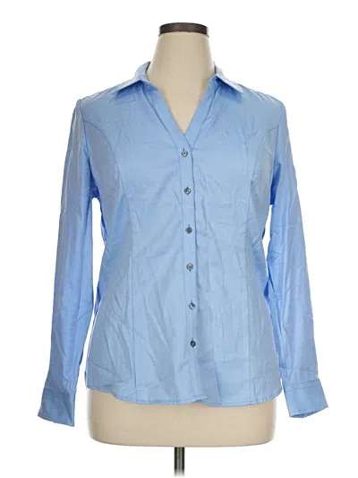 Pre-owned Express Long Sleeve Blouse In Blue