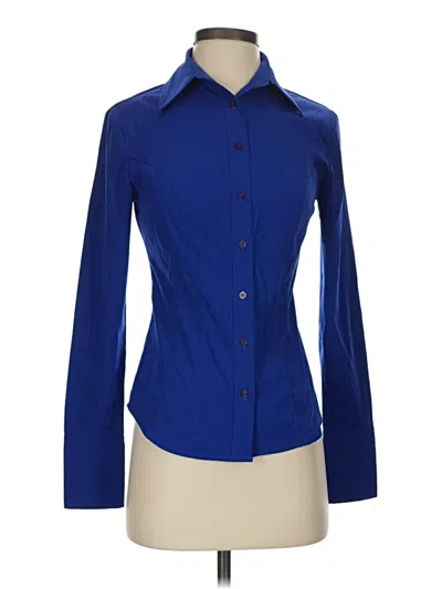 Pre-owned Express Long Sleeve Blouse In Blue