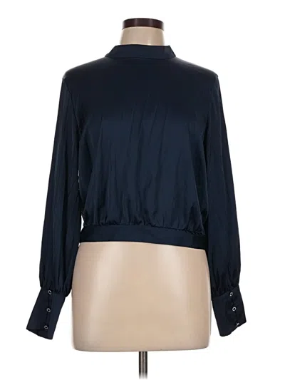 Pre-owned Express Long Sleeve Blouse In Blue