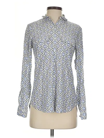 Pre-owned Express Long Sleeve Blouse In Blue
