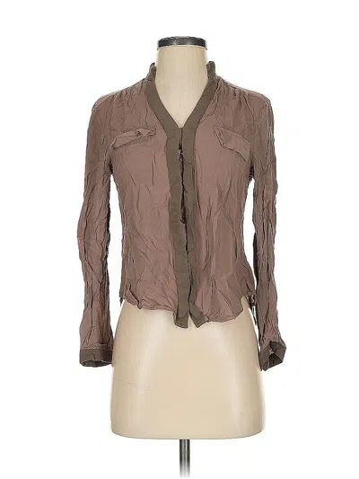 Pre-owned Express Long Sleeve Blouse In Brown