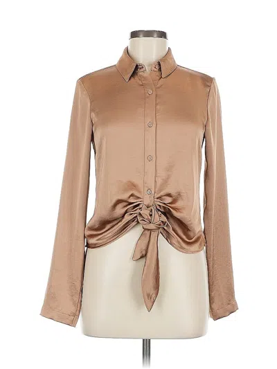 Pre-owned Express Long Sleeve Blouse In Brown