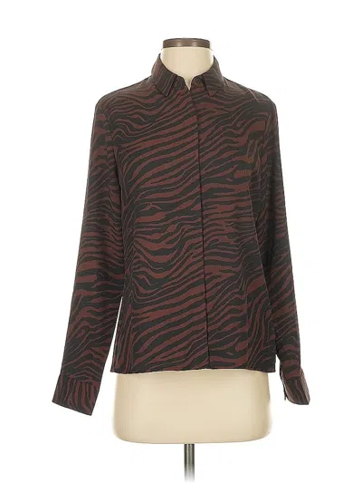 Pre-owned Express Long Sleeve Blouse In Brown