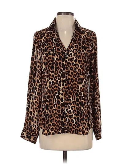 Pre-owned Express Long Sleeve Blouse In Brown