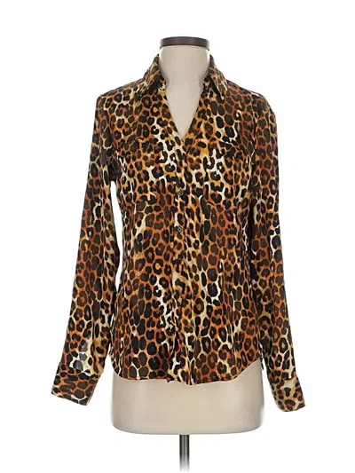 Pre-owned Express Long Sleeve Blouse In Brown