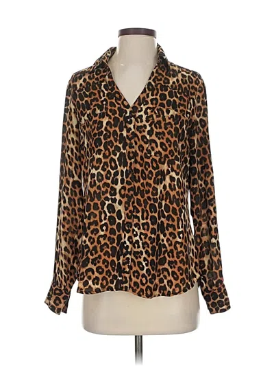 Pre-owned Express Long Sleeve Blouse In Brown