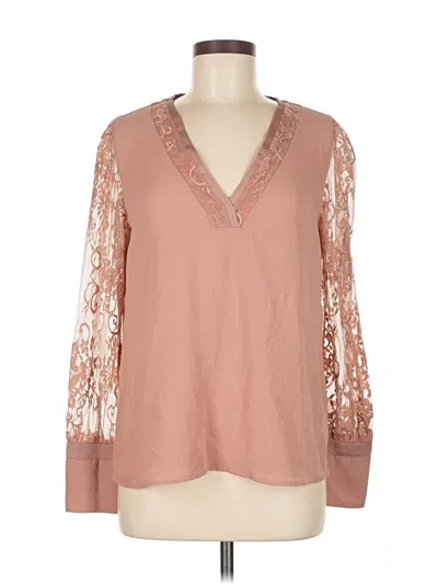 Pre-owned Express Long Sleeve Blouse In Brown