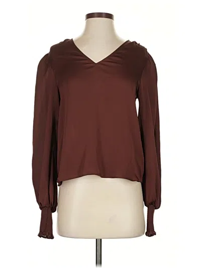 Pre-owned Express Long Sleeve Blouse In Brown