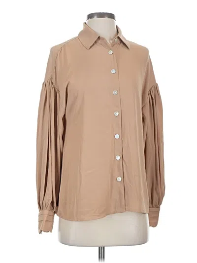 Pre-owned Express Long Sleeve Blouse In Brown