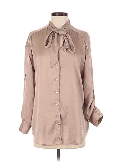 Pre-owned Express Long Sleeve Blouse In Brown