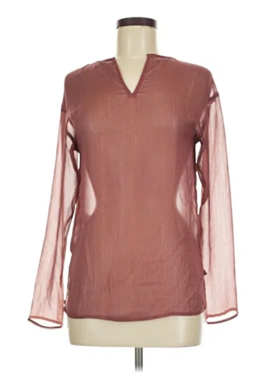Pre-owned Express Long Sleeve Blouse In Brown