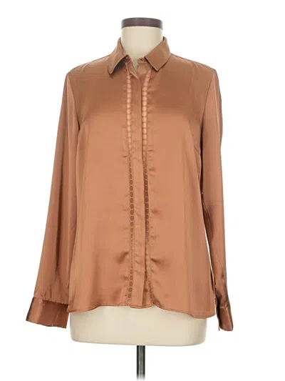 Pre-owned Express Long Sleeve Blouse In Brown