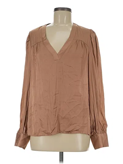 Pre-owned Express Long Sleeve Blouse In Brown