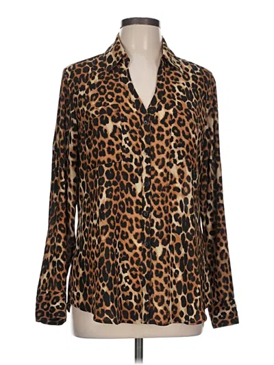 Pre-owned Express Long Sleeve Blouse In Brown