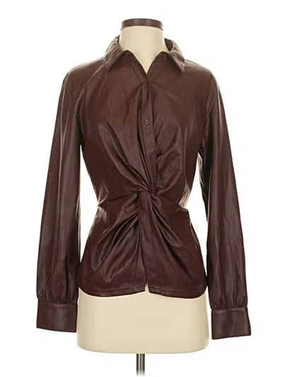 Pre-owned Express Long Sleeve Blouse In Brown