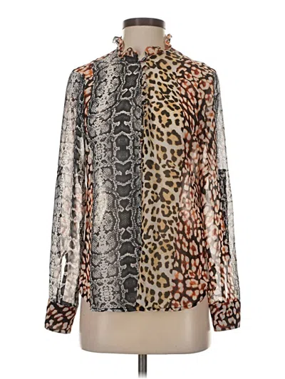 Pre-owned Express Long Sleeve Blouse In Brown