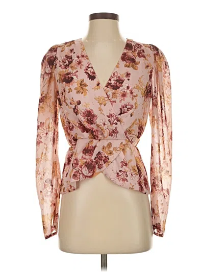Pre-owned Express Long Sleeve Blouse In Brown