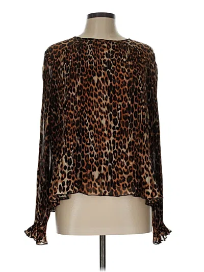 Pre-owned Express Long Sleeve Blouse In Brown