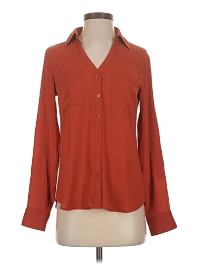 Pre-owned Express Long Sleeve Blouse In Brown