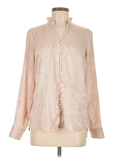 Pre-owned Express Long Sleeve Blouse In Brown