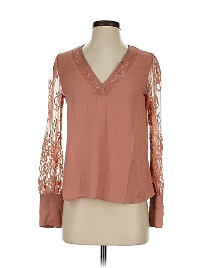 Pre-owned Express Long Sleeve Blouse In Brown