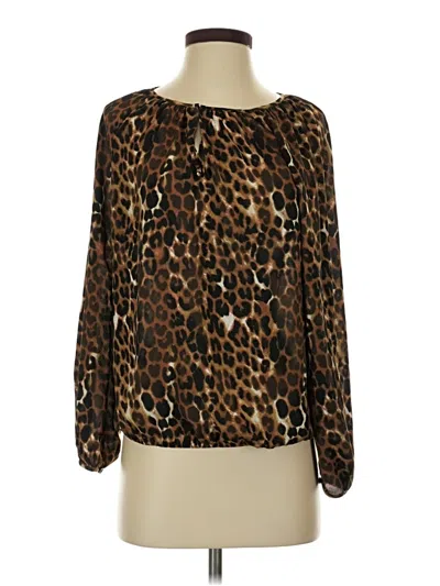 Pre-owned Express Long Sleeve Blouse In Brown