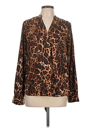 Pre-owned Express Long Sleeve Blouse In Brown