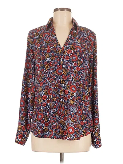 Pre-owned Express Long Sleeve Blouse In Brown