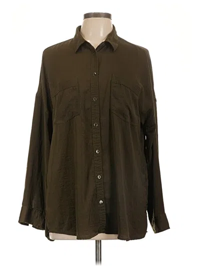 Pre-owned Express Long Sleeve Blouse In Brown