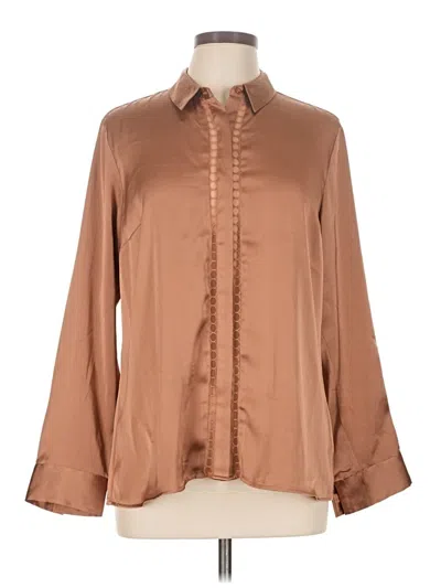Express Long Sleeve Blouse In Brown