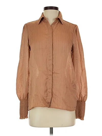 Pre-owned Express Long Sleeve Blouse In Brown