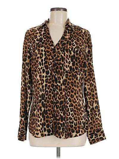 Pre-owned Express Long Sleeve Blouse In Brown