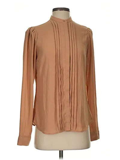 Pre-owned Express Long Sleeve Blouse In Brown