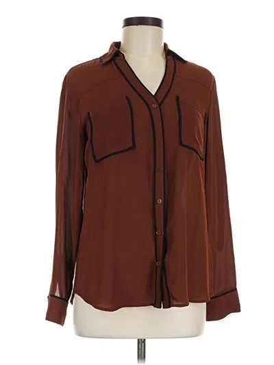 Pre-owned Express Long Sleeve Blouse In Brown